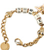 Dolce &amp; Gabbana Gold Tone Brass Chain MY DOG Heart Bracelet