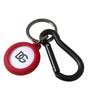 Dolce & Gabbana Red Rubber DG Logo Round Metal Brass Keyring Keychain