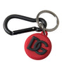 Dolce & Gabbana Red Rubber DG Logo Round Metal Brass Keyring Keychain