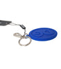 Dolce &amp; Gabbana Blue Rubber DG Logo Silver Brass Metal Keyring Keychain