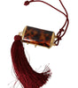 Dolce & Gabbana Brown Leopard Mini Mirror Tassel Make Up Holder Bag