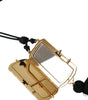 Dolce & Gabbana Beige Exotic Leather Mini Mirror Tassel Make Up Holder Bag