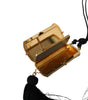 Dolce & Gabbana Beige Exotic Leather Mini Mirror Tassel Make Up Holder Bag