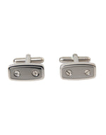 Boutons de manchette Dolce &amp; Gabbana pour homme en métal plaqué argent et laiton