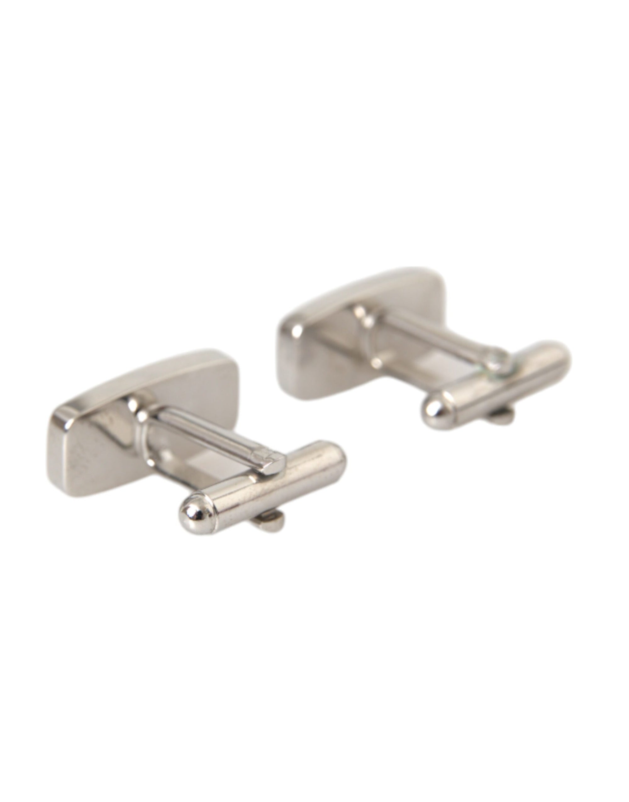Boutons de manchette Dolce &amp; Gabbana pour homme en métal plaqué argent et laiton