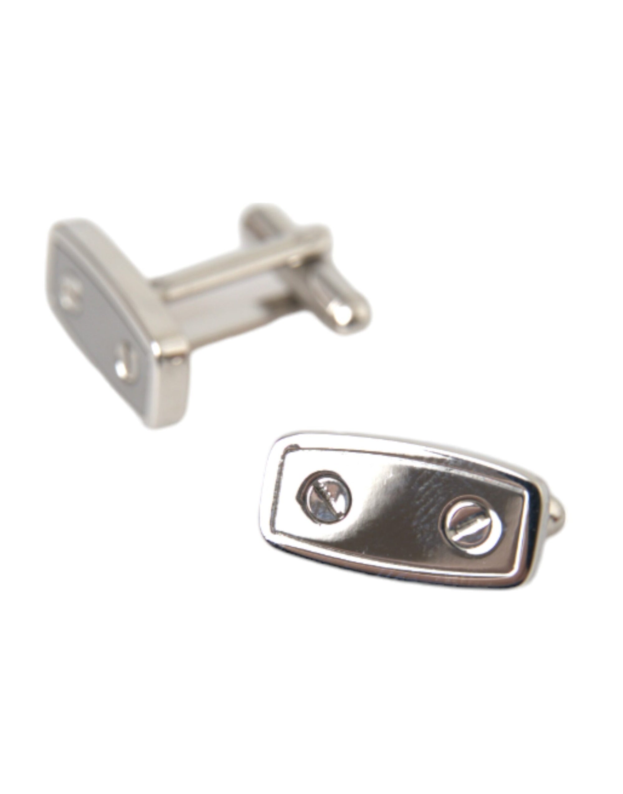 Boutons de manchette Dolce &amp; Gabbana pour homme en métal plaqué argent et laiton
