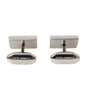 Boutons de manchette Dolce &amp; Gabbana en métal plaqué argent avec logo DG