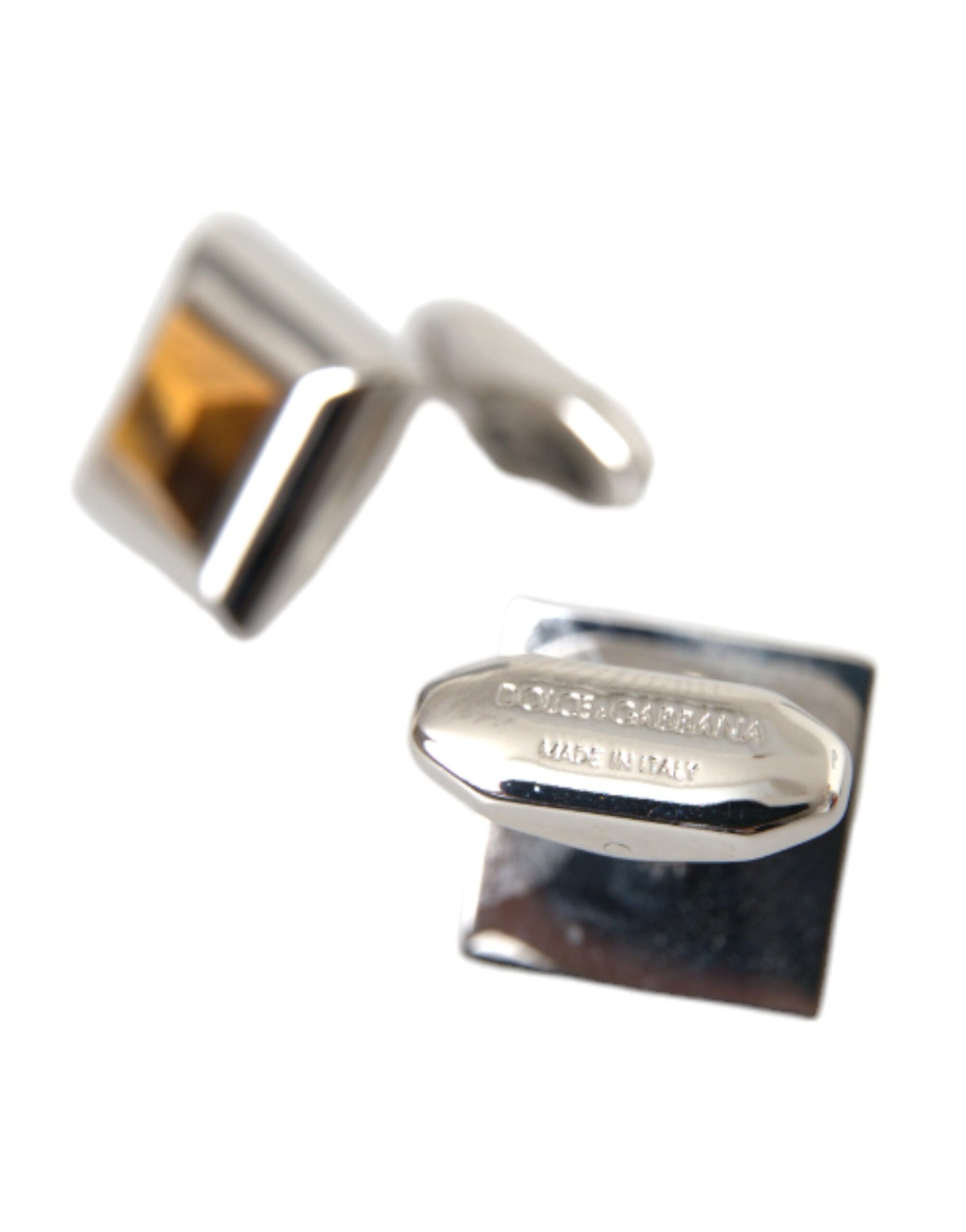 Boutons de manchette Dolce &amp; Gabbana en laiton plaqué argent et cristal