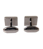 Dolce & Gabbana Silver Plated Brass Pin Crystal Cufflinks