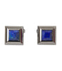 Dolce & Gabbana Silver Plated Brass Pin Crystal Cufflinks