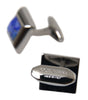 Dolce & Gabbana Silver Plated Brass Pin Crystal Cufflinks