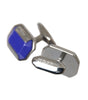 Dolce & Gabbana Silver Plated Brass Pin Crystal Cufflinks