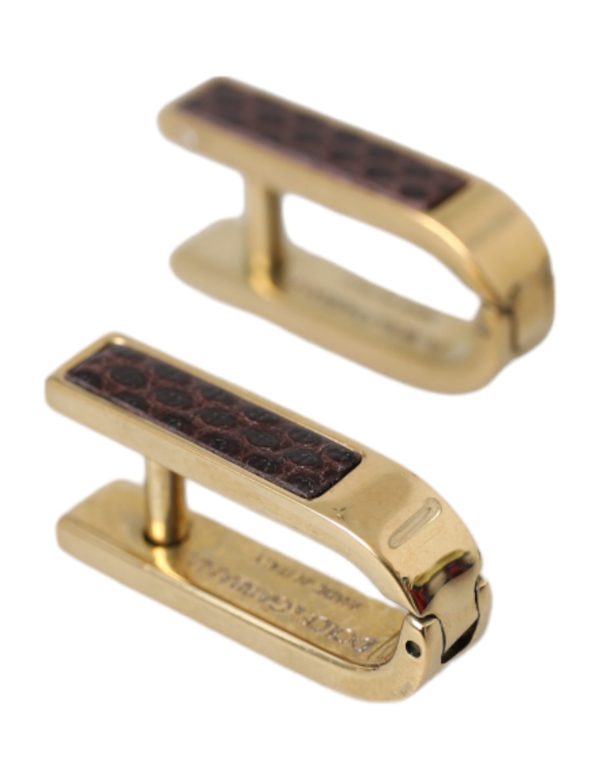 Boutons de manchette Dolce &amp; Gabbana pour homme en laiton plaqué or