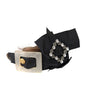 Dolce & Gabbana Black Crystal Button Brown Hair Women Headband Diadem