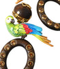 Dolce & Gabbana Multicolor Parrot Wood Brass Crystal Embellished Earrings
