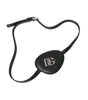 Dolce & Gabbana Black Calfskin Leather Metal DG Logo Eye Patch