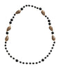 Dolce &amp; Gabbana Gold Tone Brass Black Printed Beaded Long Chain Necklace