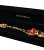 Collier Dolce & Gabbana en laiton doré avec pendentif en cristal rose Sacré-Cœur