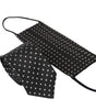 Dolce &amp; Gabbana Black White Polka Dots 100% Silk Necktie Face Mask