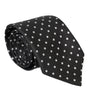 Dolce &amp; Gabbana Black White Polka Dots 100% Silk Necktie Face Mask