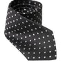 Dolce &amp; Gabbana Black White Polka Dots 100% Silk Necktie Face Mask