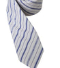 Dolce &amp; Gabbana White Blue Stripes Silk Adjustable Tie