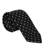 Dolce &amp; Gabbana Black Logo Cotton Blend Adjustable Tie