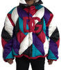 Dolce & Gabbana Multicolor Logo Windbreaker Puffer Jacket