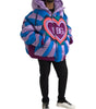 Dolce & Gabbana Multicolor Heart Logo Hooded Puffer Jacket