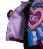Dolce & Gabbana Multicolor Heart Logo Hooded Puffer Jacket