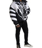 Dolce & Gabbana Black White Stripes Hooded Puffer Jacket