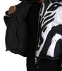 Dolce & Gabbana Black White Stripes Hooded Puffer Jacket