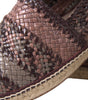 Chaussures plates espadrilles en cuir de buffle marron Dolce &amp; Gabbana