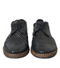 Chaussures Derby à lacets en cuir de chèvre tressé noir Dolce &amp; Gabbana