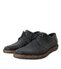 Chaussures Derby à lacets en cuir de chèvre tressé noir Dolce &amp; Gabbana