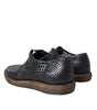 Chaussures Derby à lacets en cuir de chèvre tressé noir Dolce &amp; Gabbana