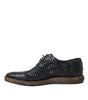 Chaussures Derby à lacets en cuir de chèvre tressé noir Dolce &amp; Gabbana