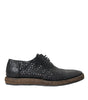 Chaussures Derby à lacets en cuir de chèvre tressé noir Dolce &amp; Gabbana
