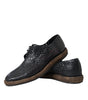 Chaussures Derby à lacets en cuir de chèvre tressé noir Dolce &amp; Gabbana
