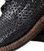 Chaussures Derby à lacets en cuir de chèvre tressé noir Dolce &amp; Gabbana