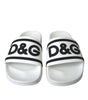 Sandales Dolce &amp; Gabbana blanches et noires en caoutchouc pour la plage