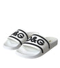 Sandales Dolce &amp; Gabbana blanches et noires en caoutchouc pour la plage