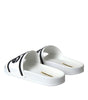 Sandales Dolce &amp; Gabbana blanches et noires en caoutchouc pour la plage