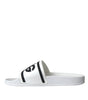 Sandales Dolce &amp; Gabbana blanches et noires en caoutchouc pour la plage