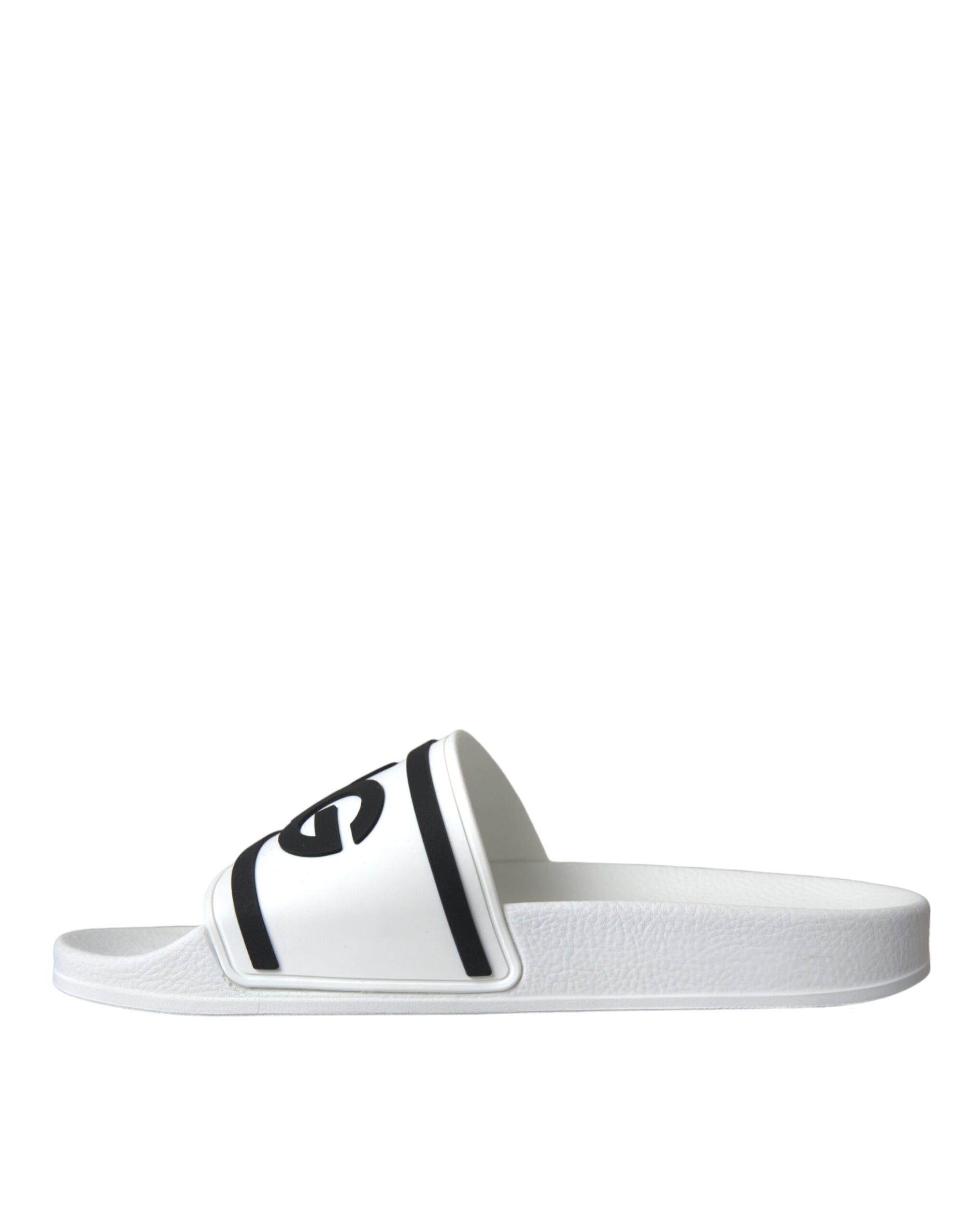 Sandales Dolce &amp; Gabbana blanches et noires en caoutchouc pour la plage