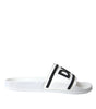 Sandales Dolce &amp; Gabbana blanches et noires en caoutchouc pour la plage