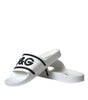 Sandales Dolce &amp; Gabbana blanches et noires en caoutchouc pour la plage