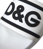 Sandales Dolce &amp; Gabbana blanches et noires en caoutchouc pour la plage