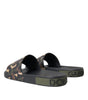 Dolce & Gabbana Multicolor Camouflage Leather Beachwear Men Shoes