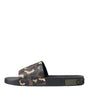 Dolce & Gabbana Multicolor Camouflage Leather Beachwear Men Shoes